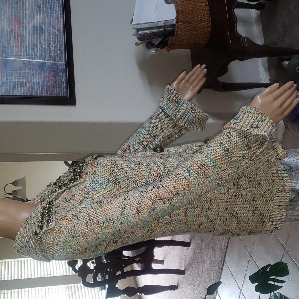 Bcbgmaxazria M Multiple Color Open Knit Beaded La… - image 6